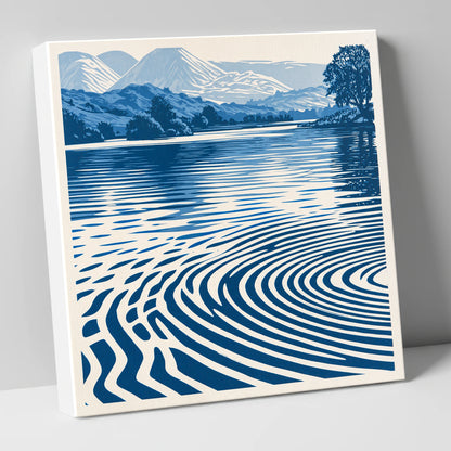 Calm Lake Ripples in Cobalt lake district lake canvas wall art