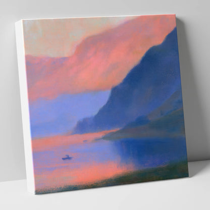 Indigo Fells at Pink Twilight lake district lake canvas wall art