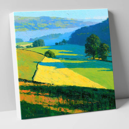 Sunlight and Shadow over Valley Fields lake district sky canvas wall art