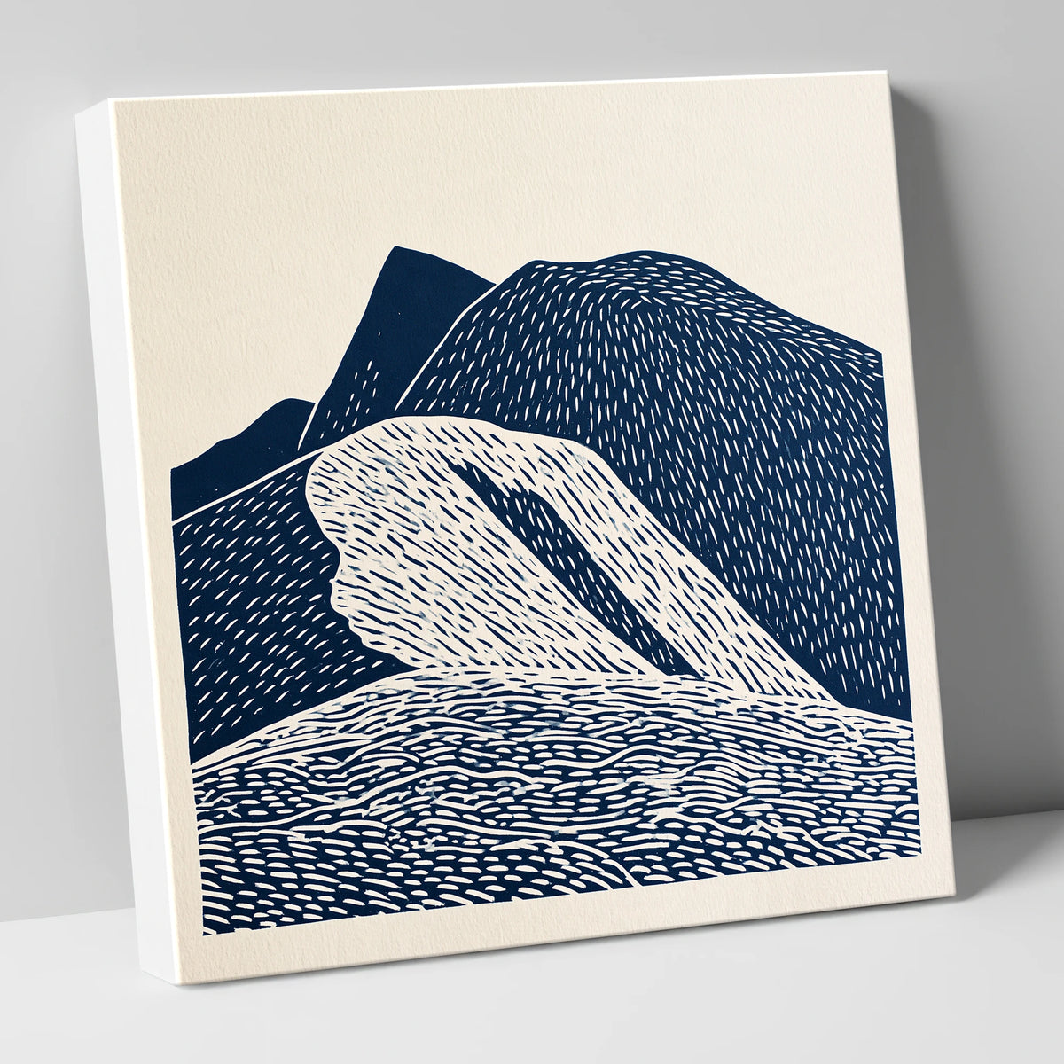 Helvellyn Ridge in Navy Blue lake district fell canvas wall art