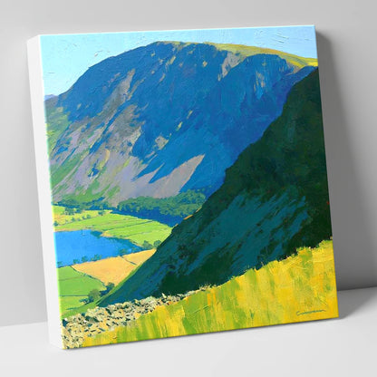 Blue Shadows on Robinson Fell lake district fell canvas wall art
