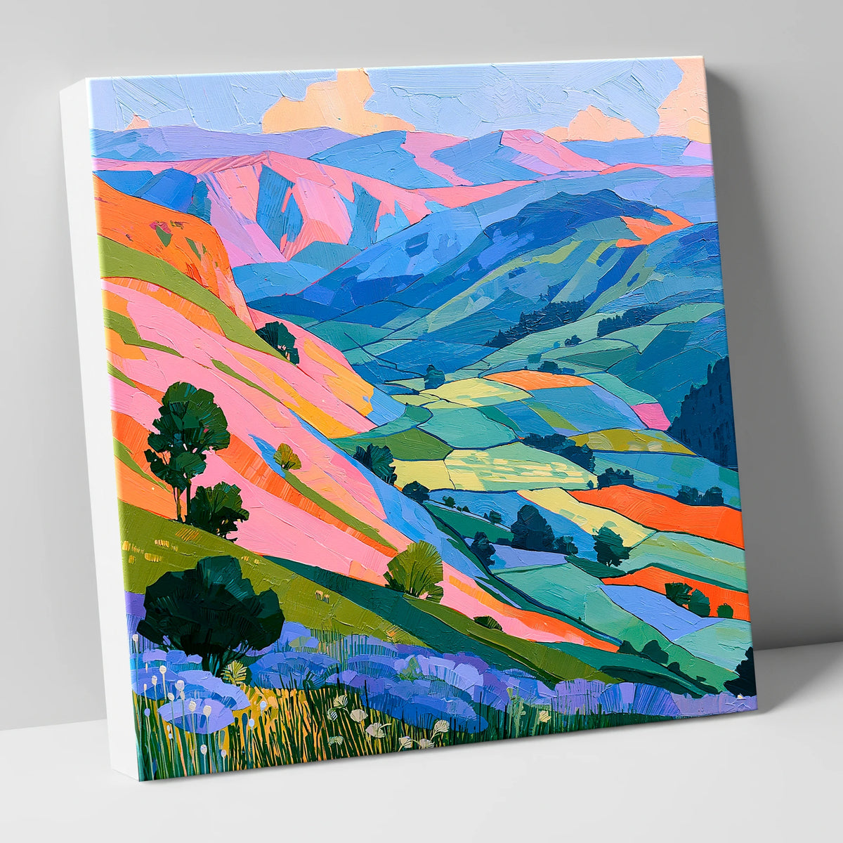 Vibrant Fells in Golden Light lake district sky canvas wall art
