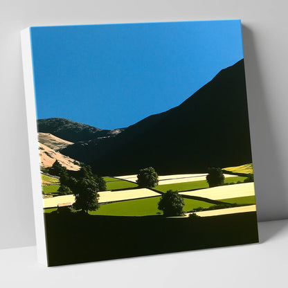 Dale Patchwork in Deep Shadow lake district valley canvas wall art