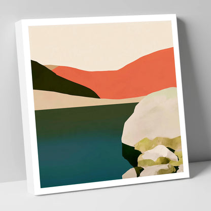 Terracotta Fells at Easedale Tarn lake district lake canvas wall art
