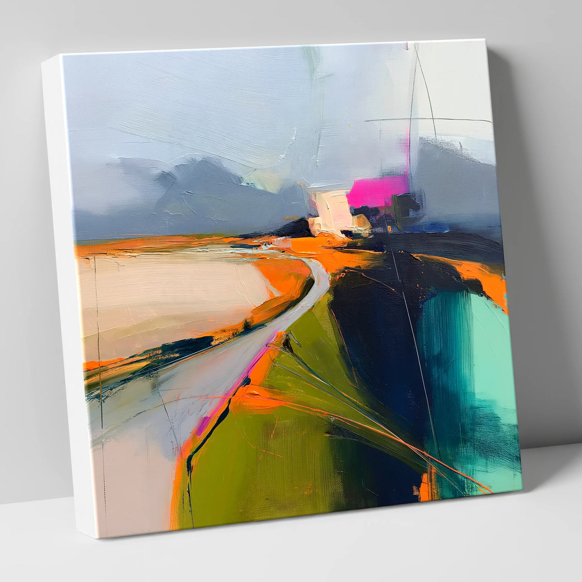 Mountain Pass Vivid Abstract lake district valley canvas wall art