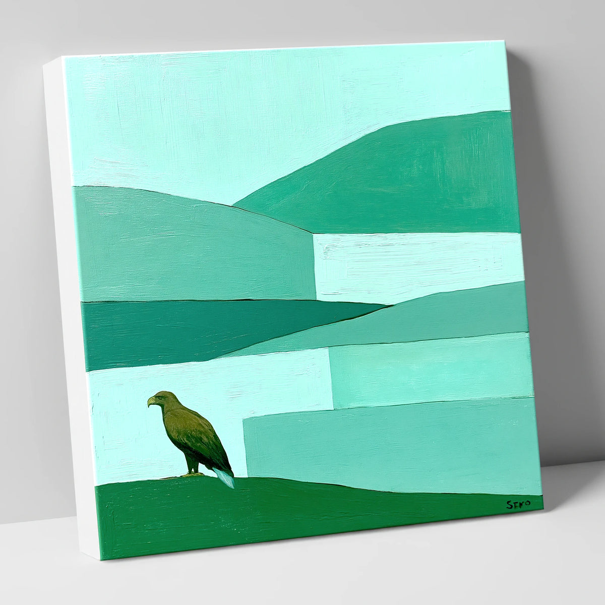 Golden Eagle Over Teal Fells lake district wildlife canvas wall art