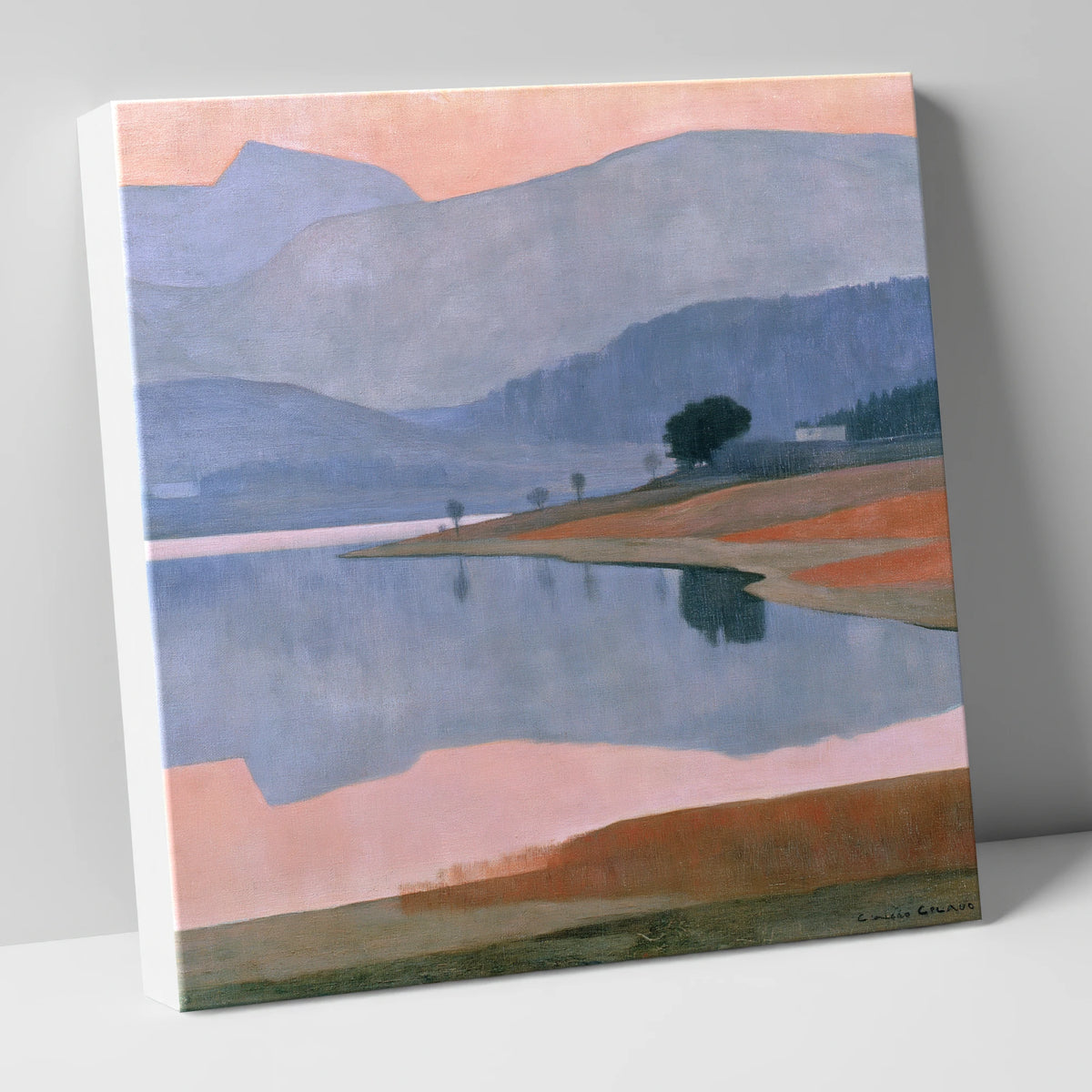 Lavender Fells and Still Lake lake district lake canvas wall art