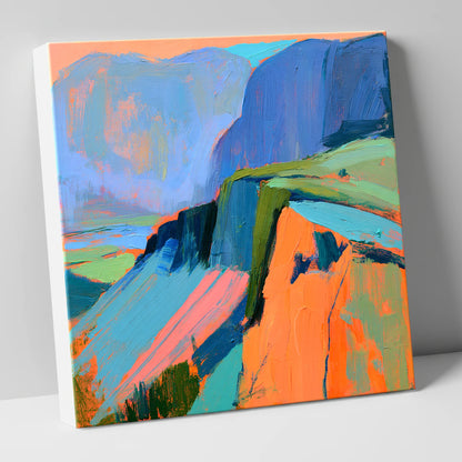 Vivid Mountain Ridge In Mist lake district fell canvas wall art