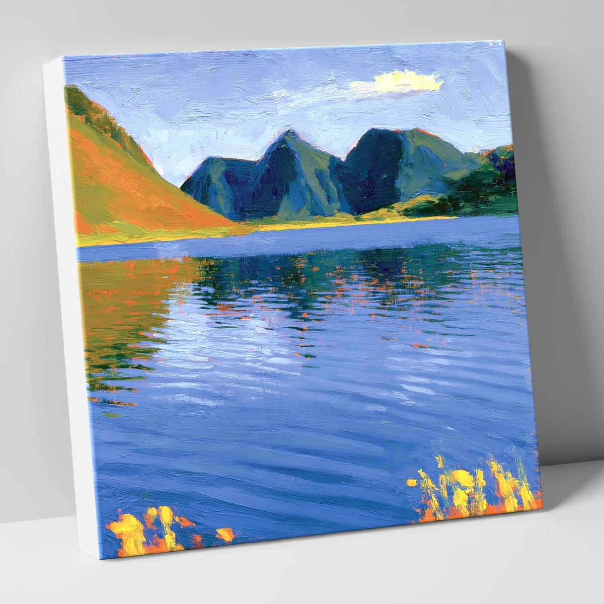 Vibrant Reflections on Loweswater lake district lake canvas wall art