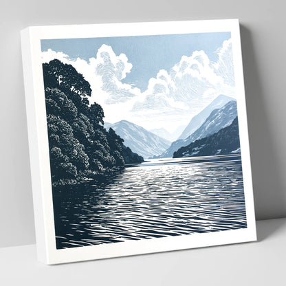 Deep Blue Coniston Water Fells lake district lake canvas wall art