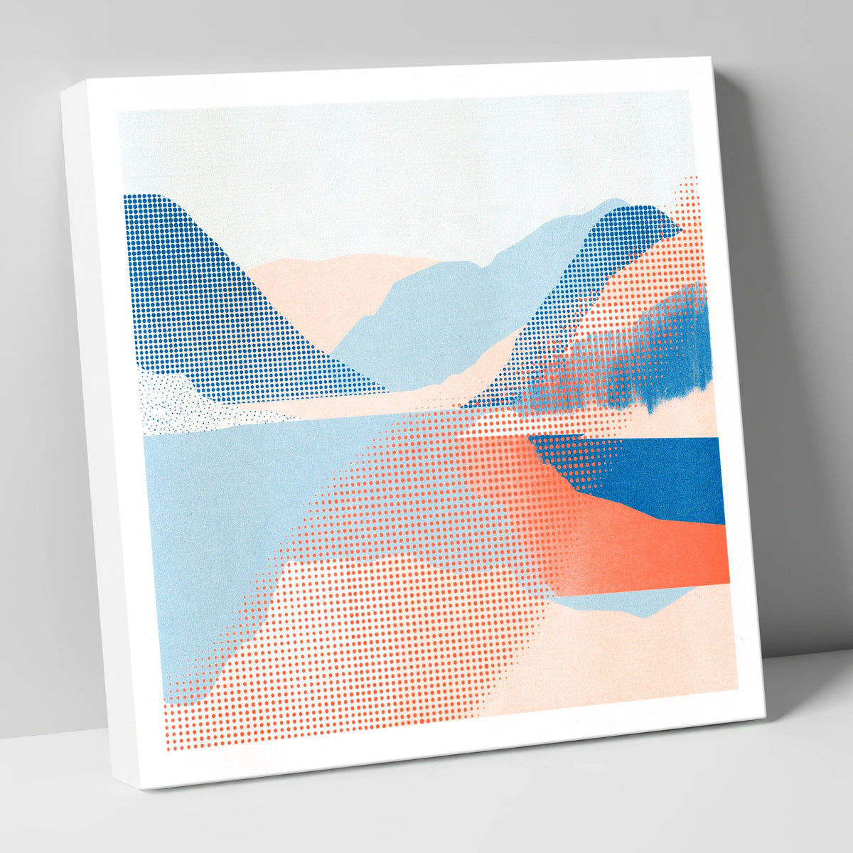 Abstract Halftone Buttermere Fells lake district lake canvas wall art