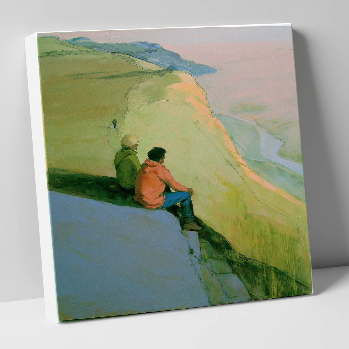 Fell Walkers Above the Valley lake district fell canvas wall art