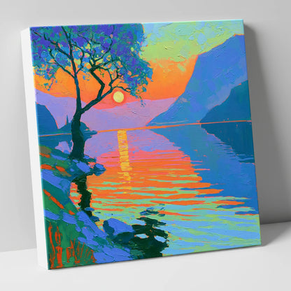 Radiant Sunset Over Lake Water lake district lake canvas wall art