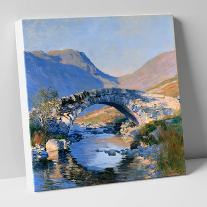 Luminous Stone Bridge Over Mountain Beck lake district waterfall canvas wall art