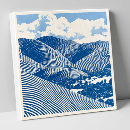 Cobalt Blue Rolling Fells lake district fell canvas wall art