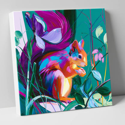 Vibrant Red Squirrel in Woodland lake district wildlife canvas wall art