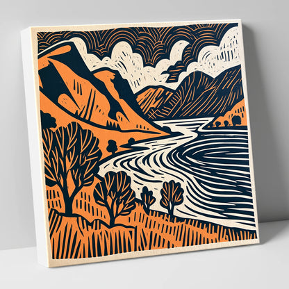 Rhythmic Ullswater Fells and Water lake district lake canvas wall art