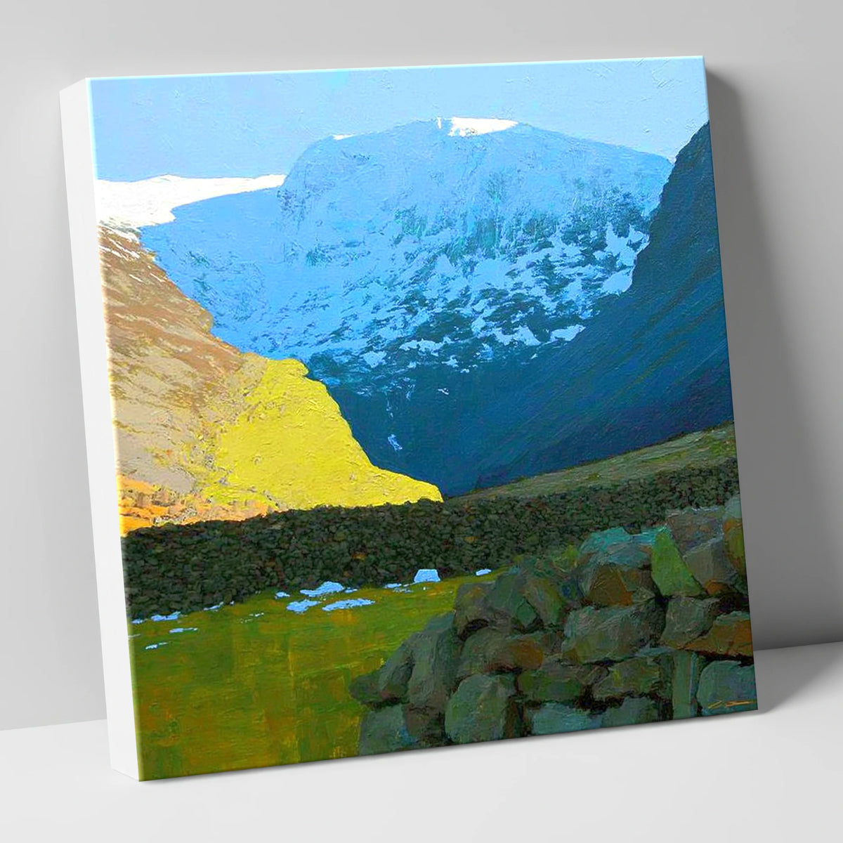 Winter Sunlight Over Seathwaite Fell lake district fell canvas wall art