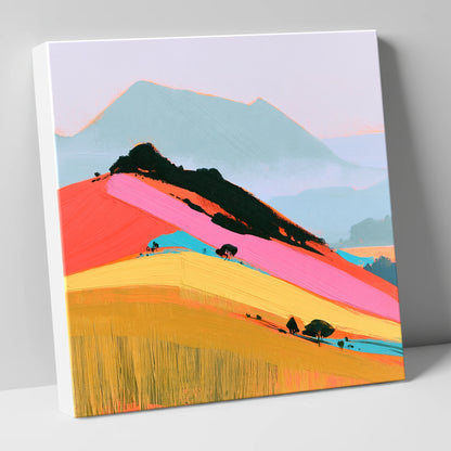 Vibrant Pink Mountain Ridge lake district fell canvas wall art