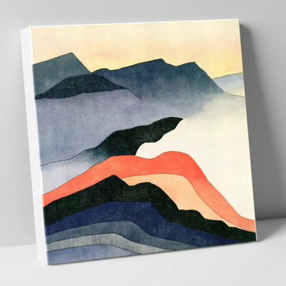 Terracotta Layered Summit View lake district fell canvas wall art