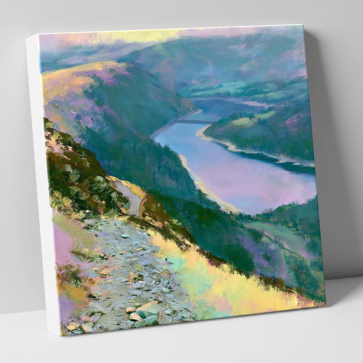 Vivid Thirlmere From Helvellyn Path lake district lake canvas wall art