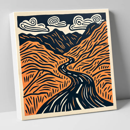 Bold Hardknott Pass Mountain Road lake district valley canvas wall art