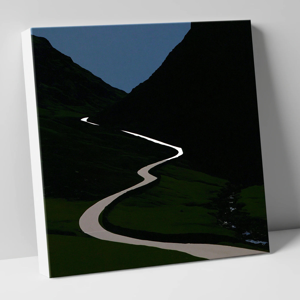 Twilight Winding Mountain Pass lake district valley canvas wall art