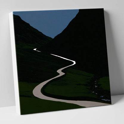 Twilight Winding Mountain Pass lake district valley canvas wall art