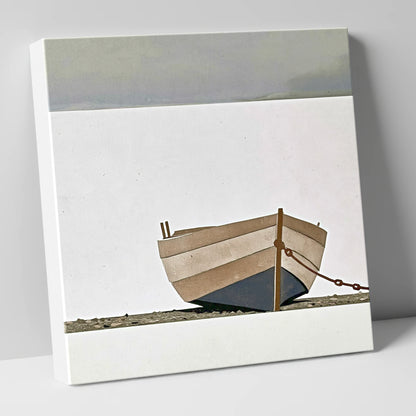 Grounded Clinker Boat Windermere lake district lake canvas wall art