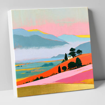 Vibrant Morning Valley Mist lake district sky canvas wall art