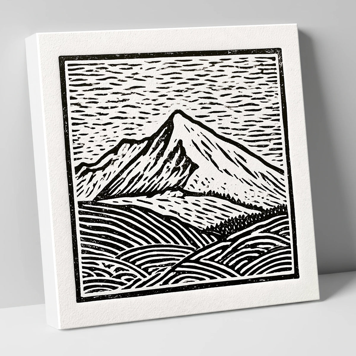 Stark Monochrome Skiddaw Peak lake district fell canvas wall art