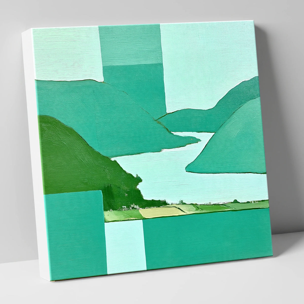 Abstract Glenridding and Ullswater lake district village canvas wall art