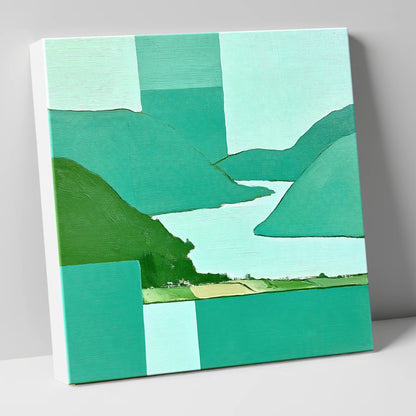 Abstract Glenridding and Ullswater lake district village canvas wall art