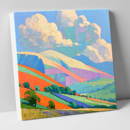 Vibrant Rolling Fells Under Cloud lake district fell canvas wall art