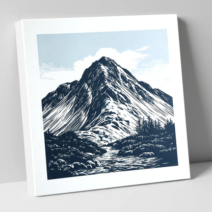 Great Gable in Deep Navy lake district fell canvas wall art