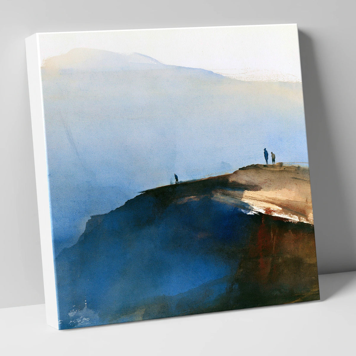 Indigo Fell Edge with Hikers lake district fell canvas wall art