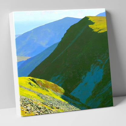 Sunlit Knott Rigg Ridge lake district fell canvas wall art