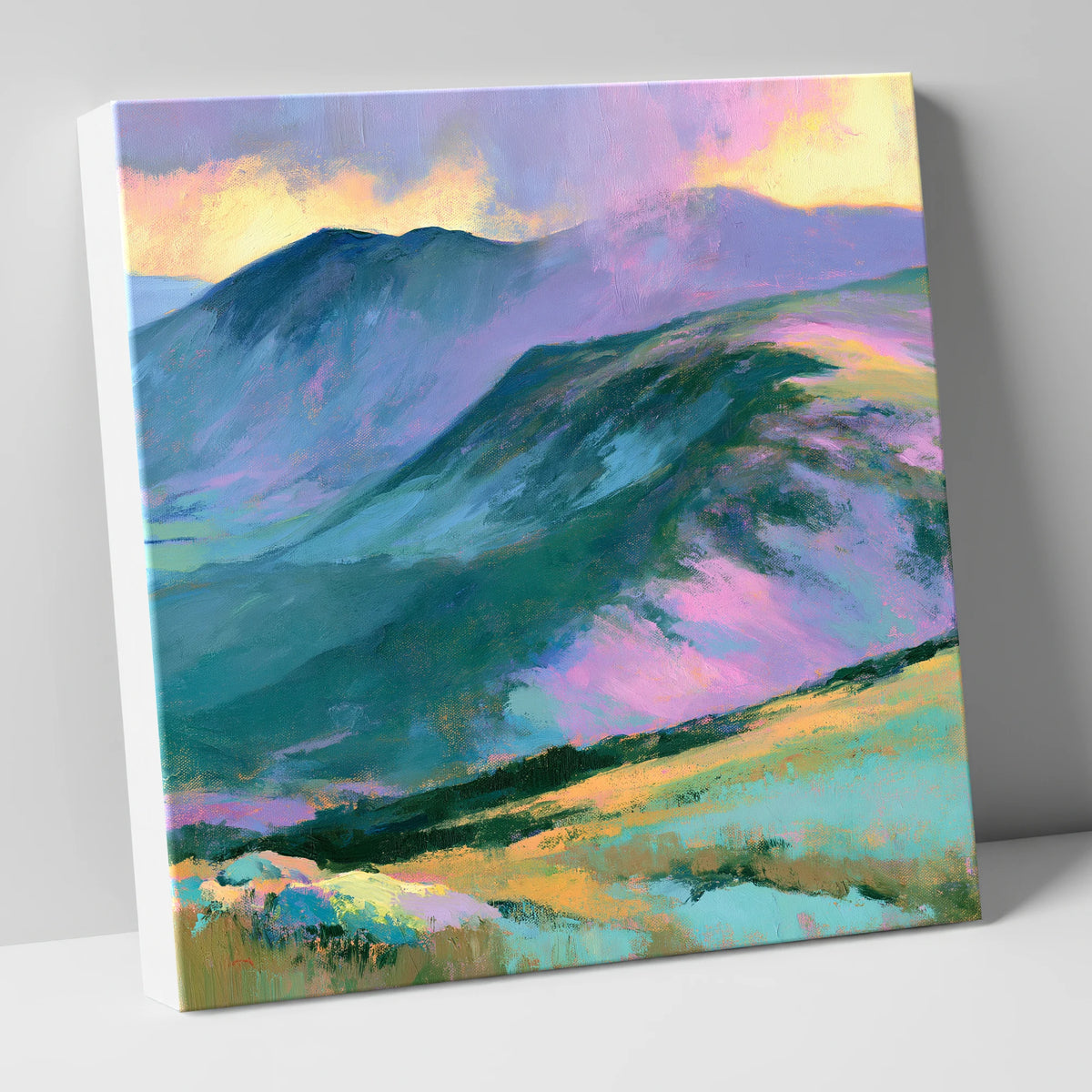 Mountain Summit in Pastel Light lake district fell canvas wall art