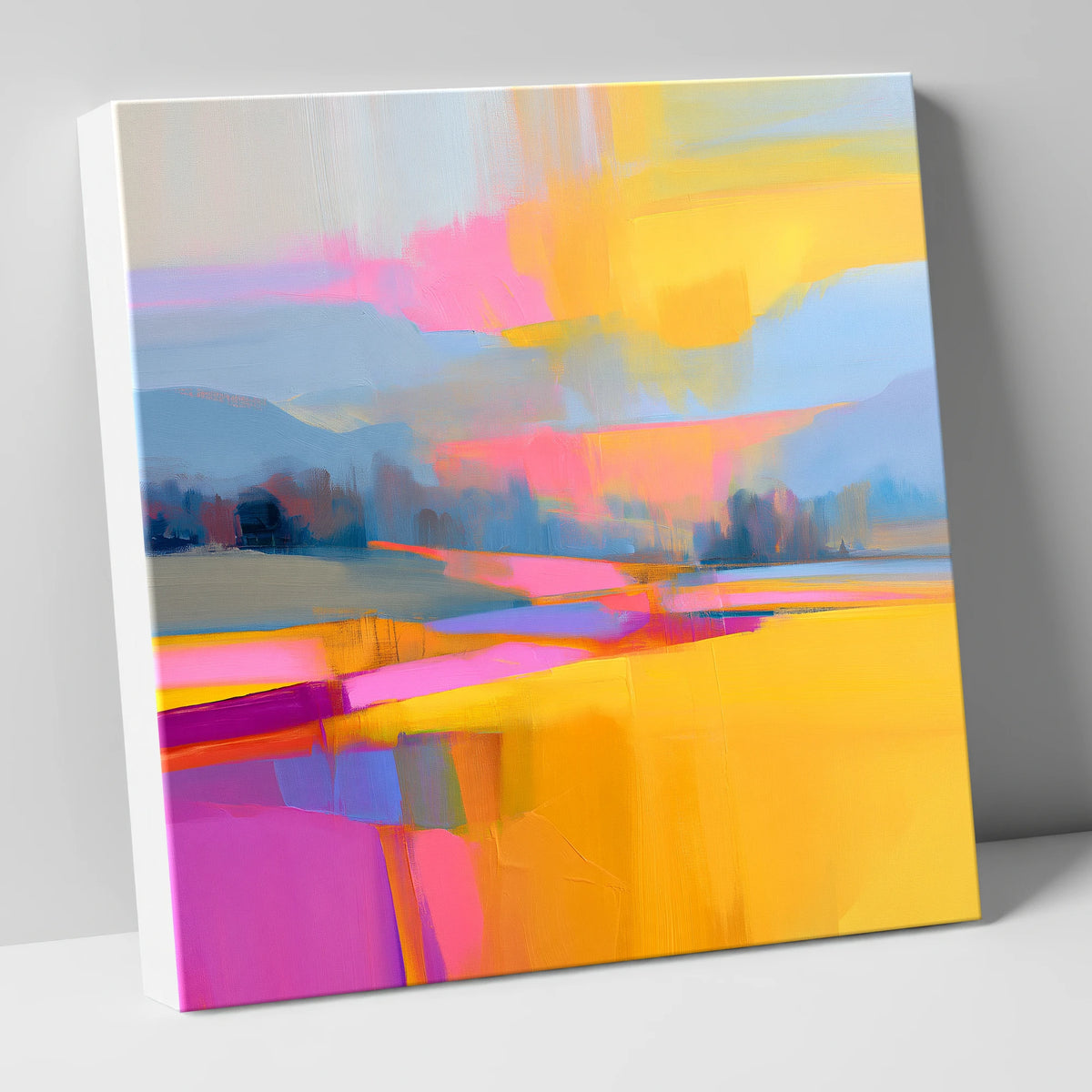 Fuchsia and Gold Evening Fells lake district sky canvas wall art