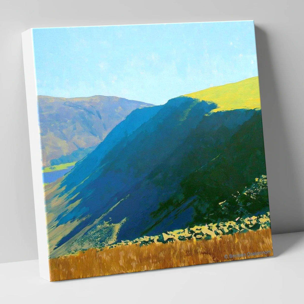 Steep Shadows on Gray Crag lake district fell canvas wall art