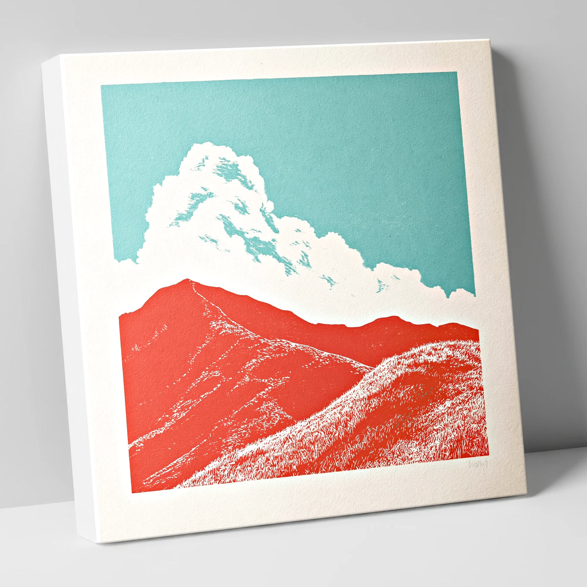 Vibrant Red Fells Under Cloud lake district fell canvas wall art