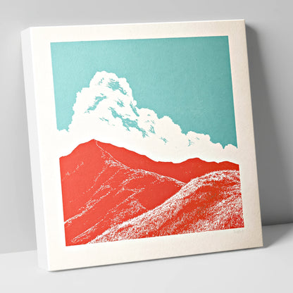 Vibrant Red Fells Under Cloud lake district fell canvas wall art