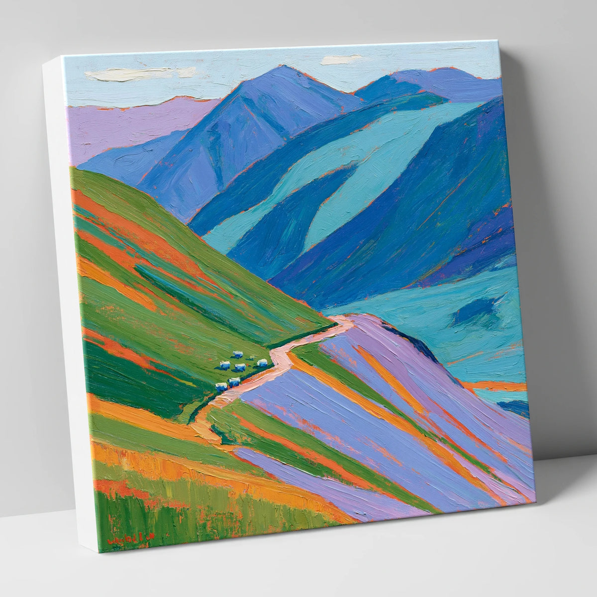 Vibrant Fells From The Summit lake district fell canvas wall art