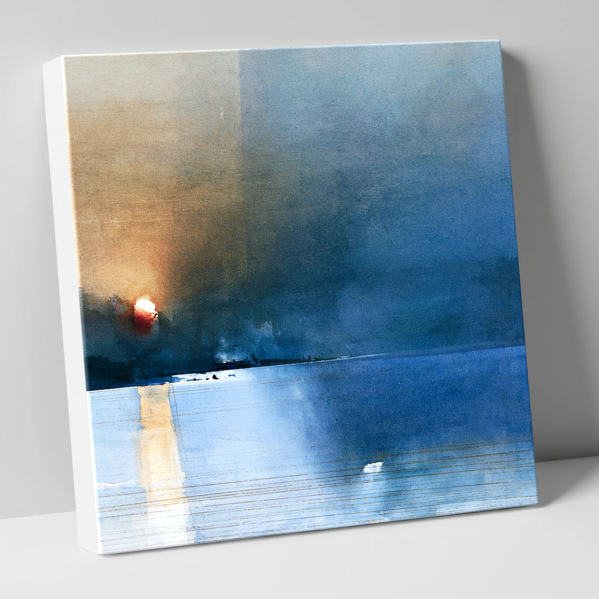 Indigo Sunset Over Lake Waters lake district lake canvas wall art