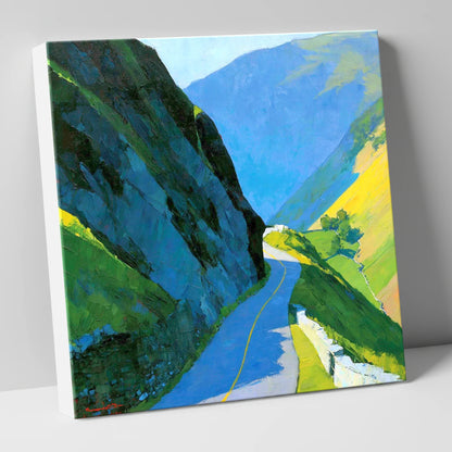 Honister Pass in Vivid Sunlight lake district valley canvas wall art