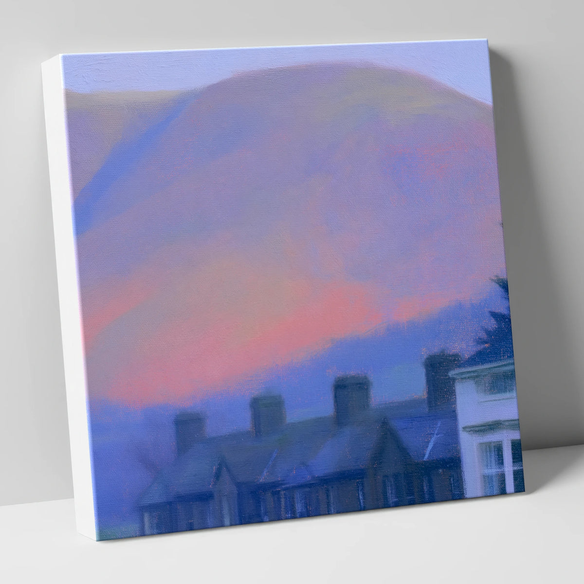 Keswick Terraces and Skiddaw Twilight lake district village canvas wall art