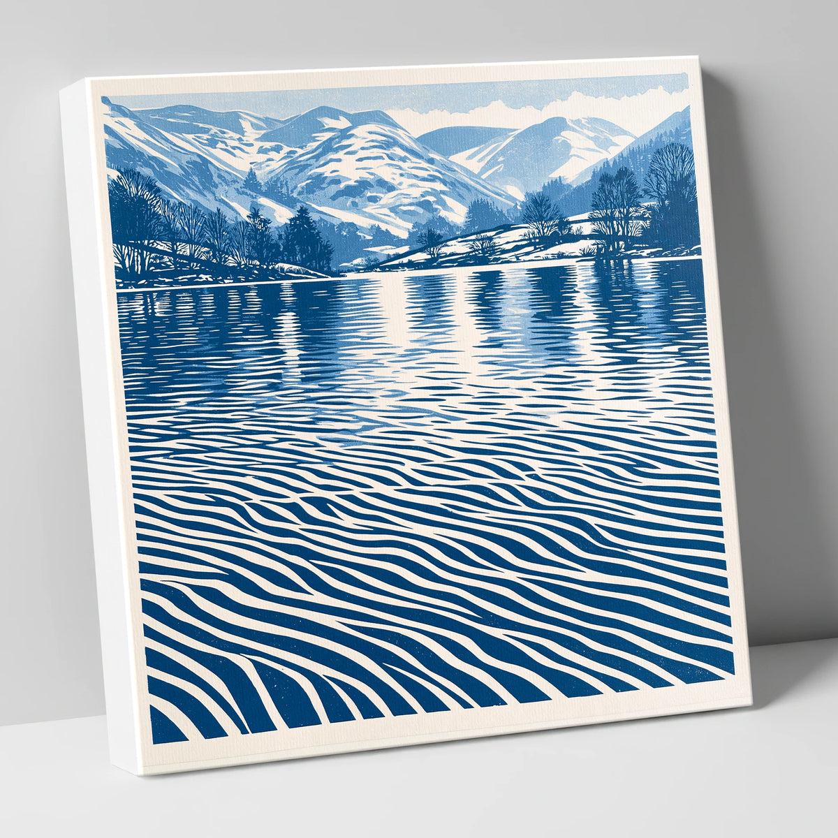 Rhythmic Blue Lake Reflections lake district lake canvas wall art