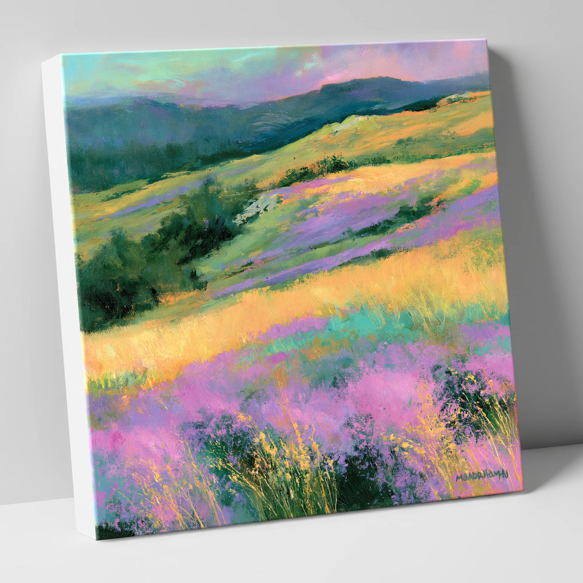 Vibrant Heather on the Fellside flowers & fellsides canvas wall art