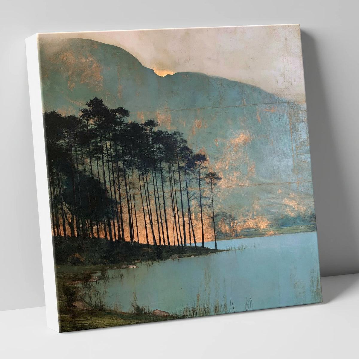 Buttermere Pines in Golden Light lake district lake canvas wall art