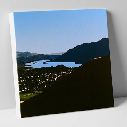 Keswick and Derwentwater in Silhouette lake district village canvas wall art